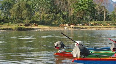 Vang Vieng River and Boats